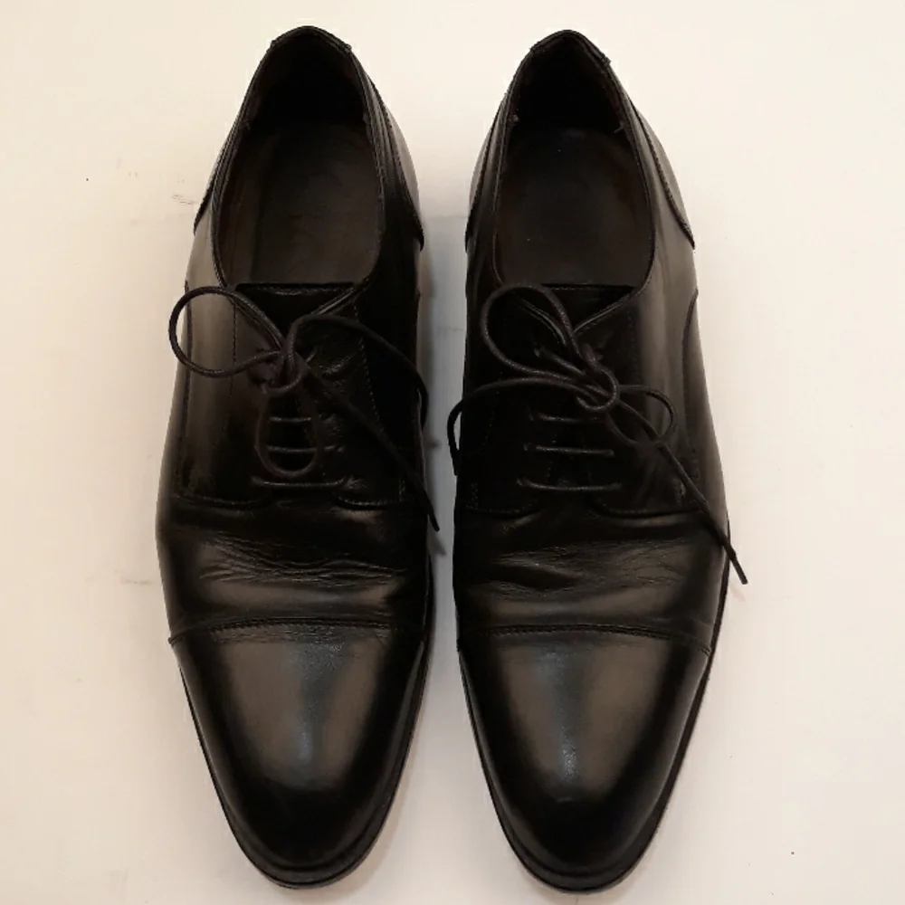 A TESTONI Basics Black Leather Lace Up Sz‎ 10 M Mens Dress Shoes